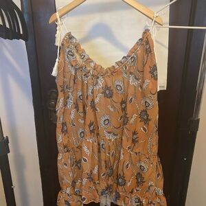 Floral Print Women's Top in Orange